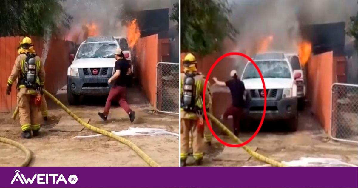 hombre ingresa por incendio para salvar a su mascota