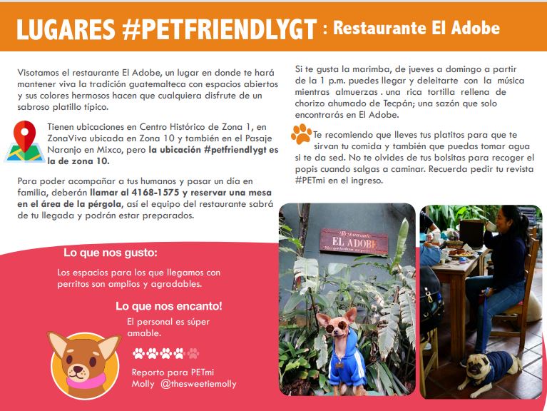 Lugares PETfriendly en GT : Restaurante el adobe