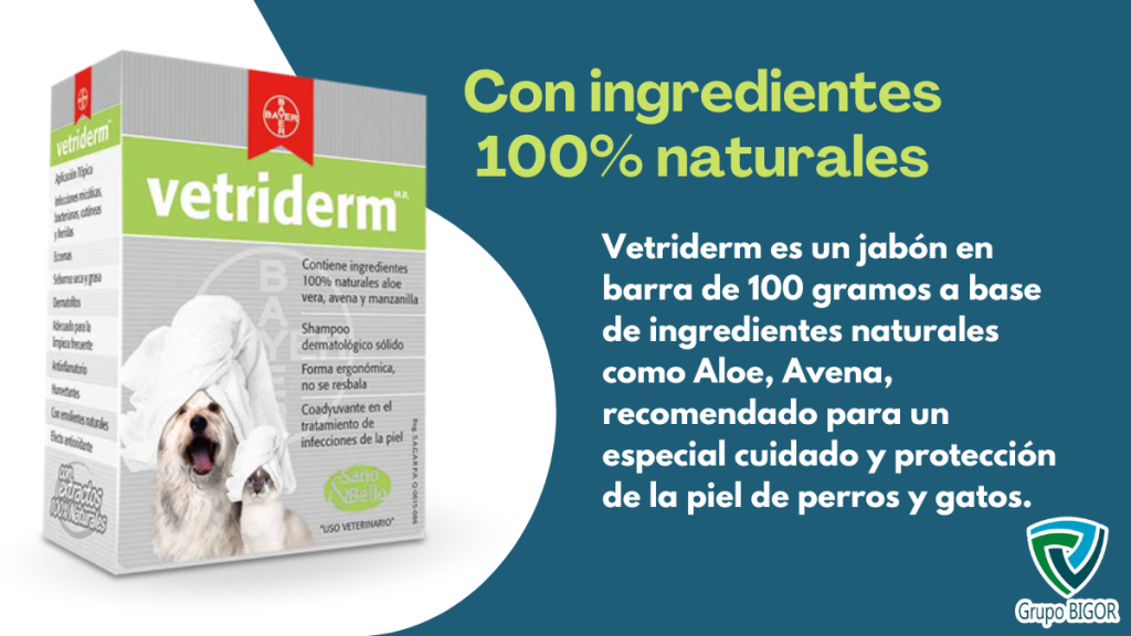 VETRIDERM: Jabón dermatológico para perros con piel sensible