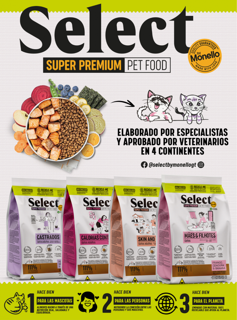 Select super premiun pet fooid, elaborado por especialistas y aprobado por veterinariios en 4 continentes 